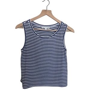 EUC Trina Turk Blue & White Striped Racerback Tank Top